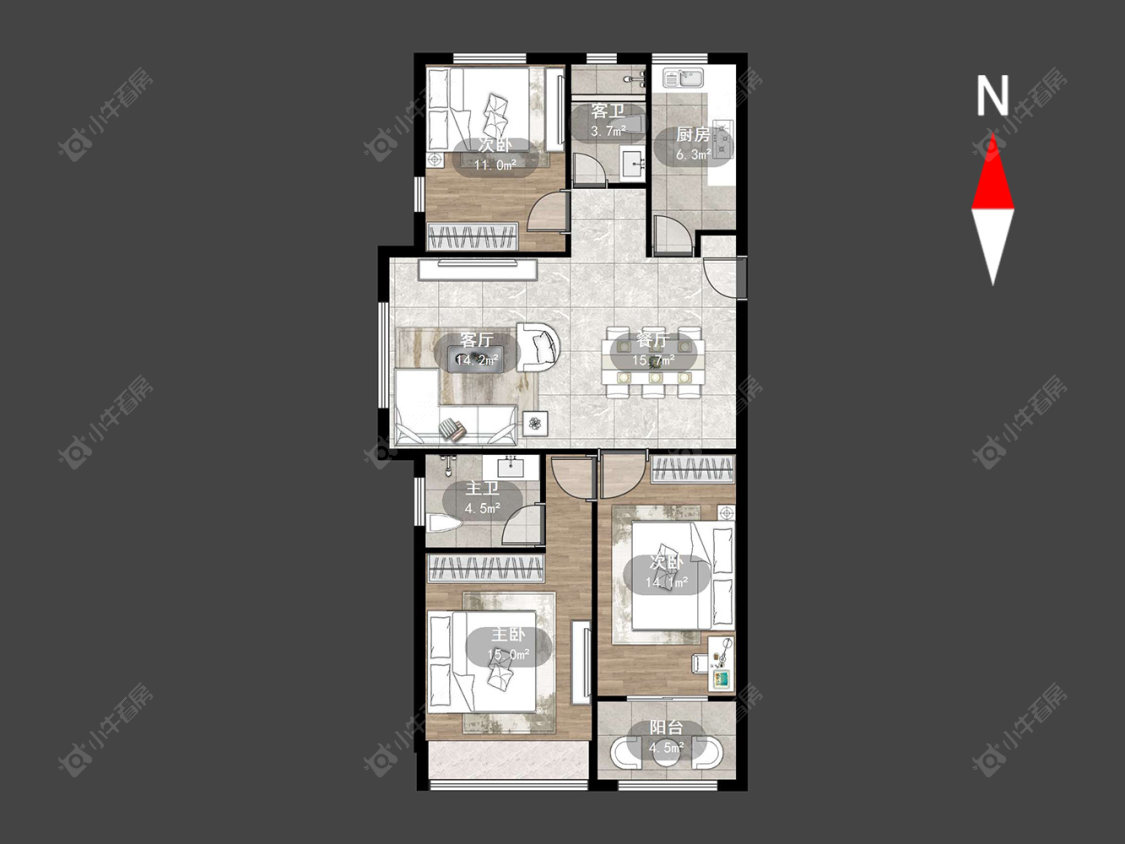 常州百兴华府二期在售二手房源户型图_小牛看房