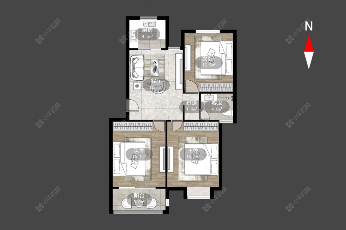 常州四季新城北苑在售二手房源户型图_小牛看房