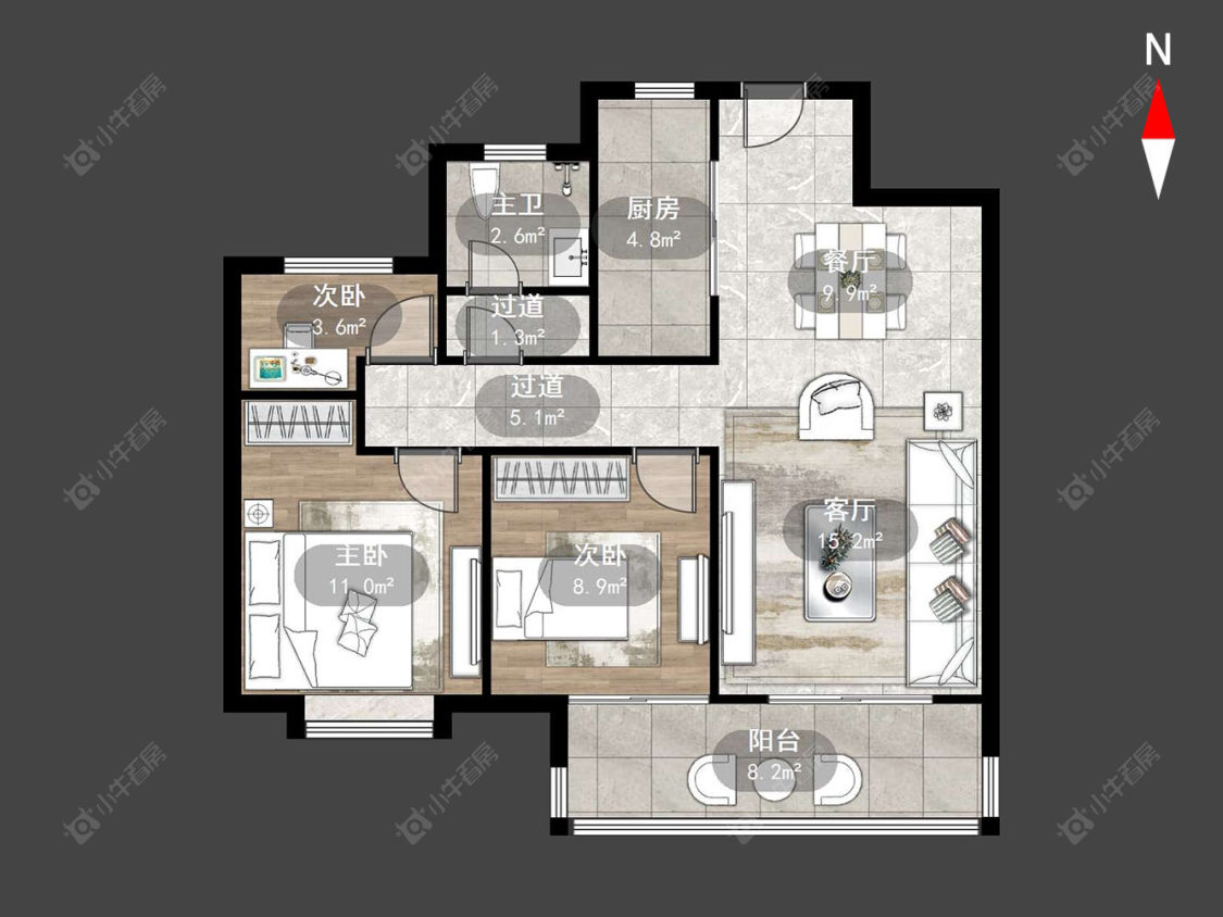 常州中南红玺台在售二手房源户型图_小牛看房
