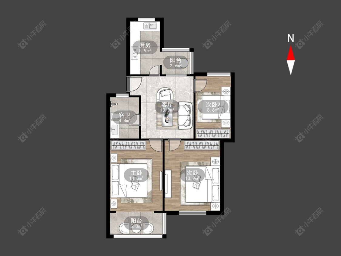 常州锦绣花园在售二手房源户型图_小牛看房