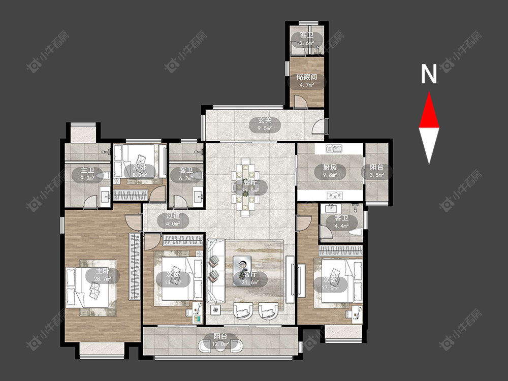 常州星河丹堤一区在售二手房源户型图_小牛看房