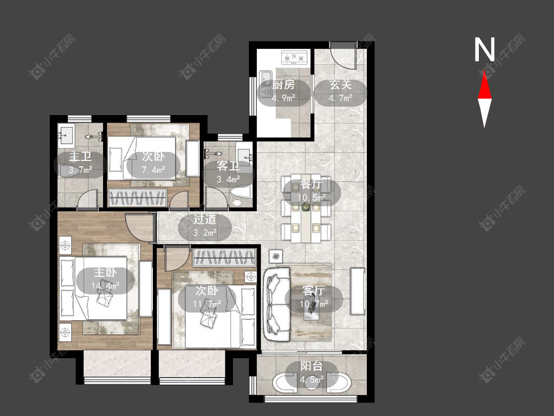 常州龙涛兰陵郡3室2厅2卫在售二手房房源图片