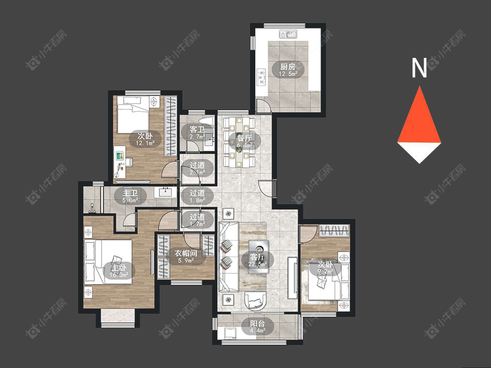 常州御水华庭一期在售二手房源户型图_小牛看房