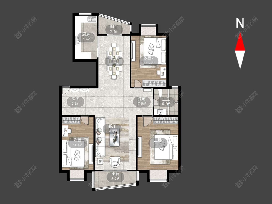 常州星海银园东区在售二手房源户型图_小牛看房