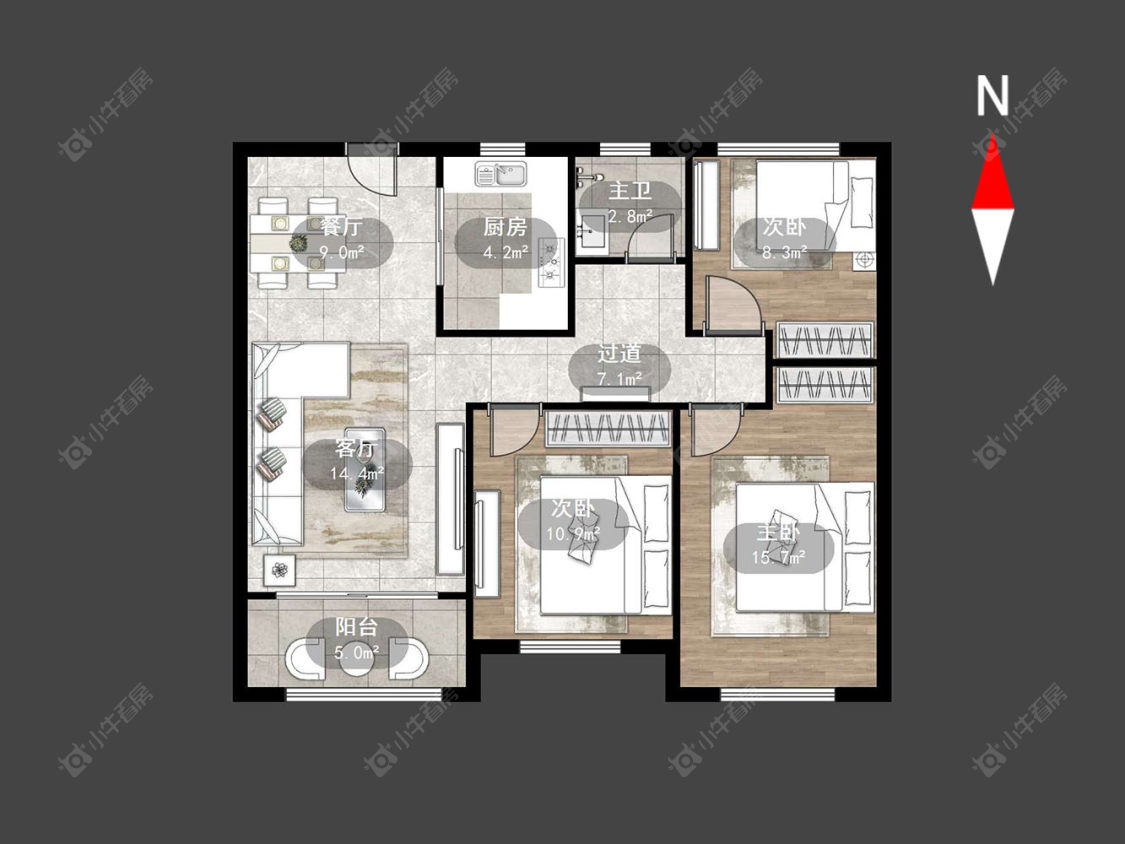 常州路劲城四期在售二手房源户型图_小牛看房