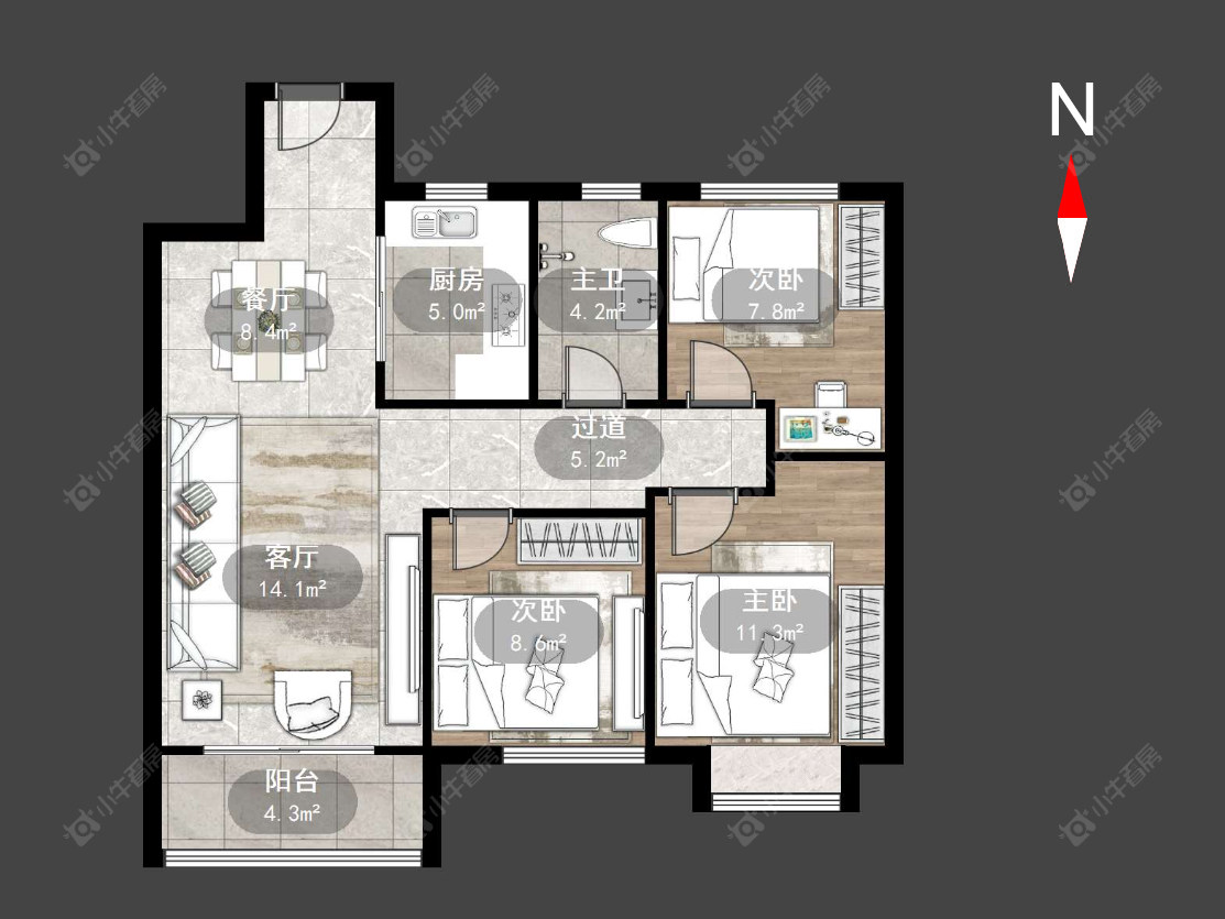 常州华润国际六期在售二手房源户型图_小牛看房