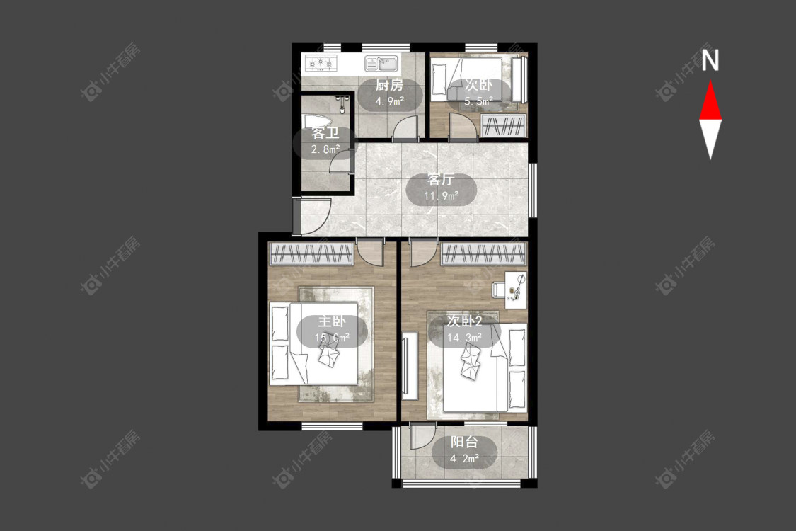 北建新村房源户型图 常州北建新村在售二手房源户型图_小牛看房