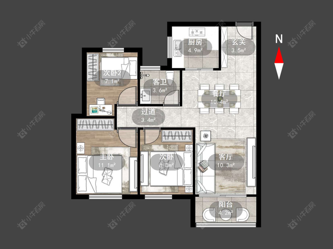 常州梅亭佳园在售二手房源户型图_小牛看房