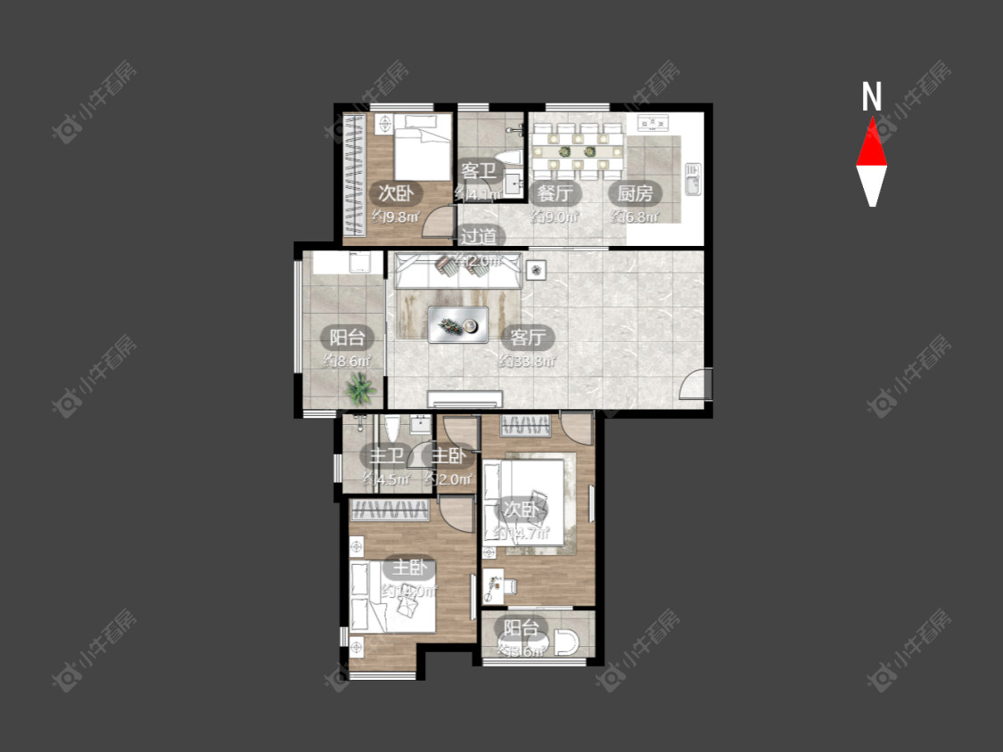 常州高成天鹅湖在售二手房源户型图_小牛看房