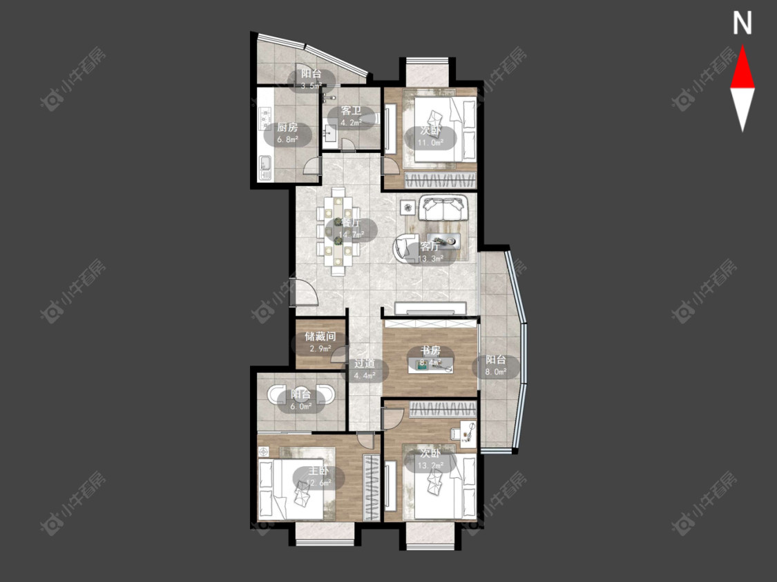 新天地花苑房源户型图 常州新天地花苑在售二手房源户型图_小牛看房