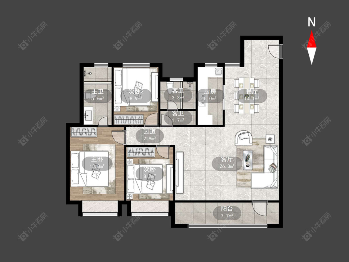 常州万科四季都会在售二手房源户型图_小牛看房