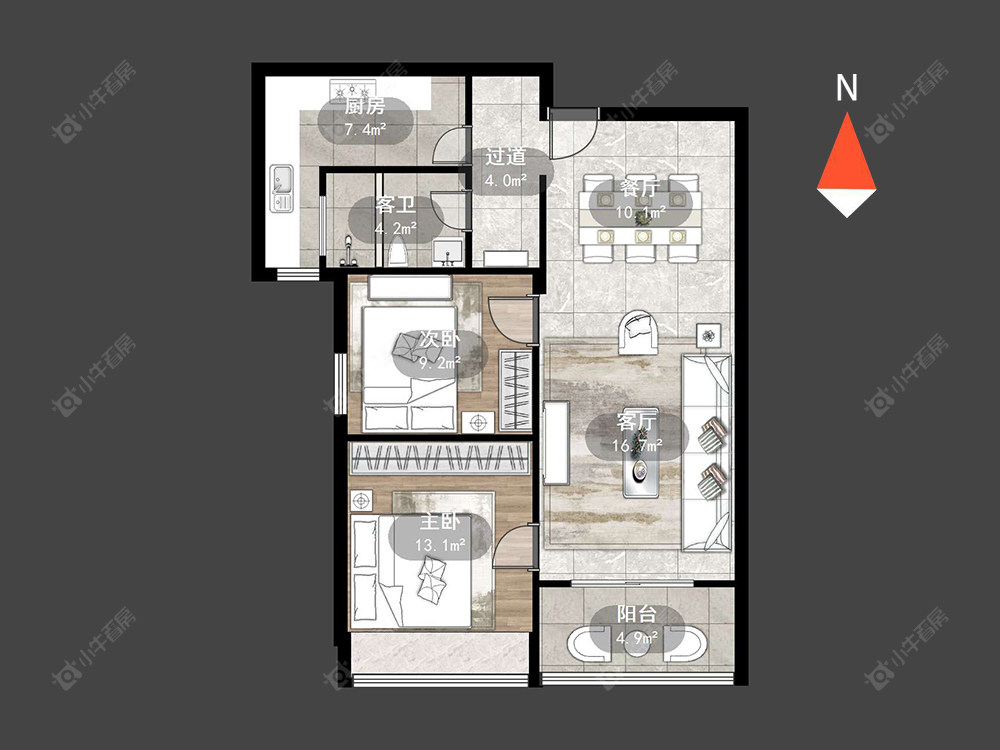 常州万达中央华城在售二手房源户型图_小牛看房