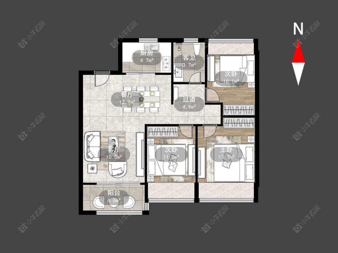 常州万科新都会在售二手房源户型图_小牛看房