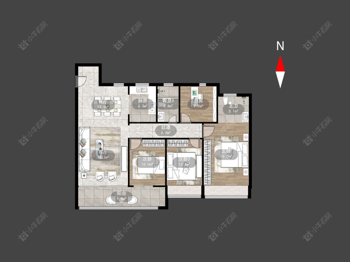 龙湖景粼天著房源户型图 常州龙湖景粼天著在售二手房源户型图_小牛看房