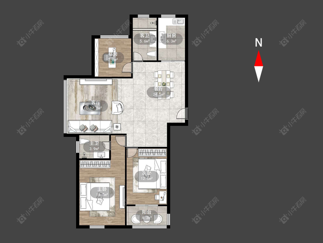 常州白马公馆在售二手房源户型图_小牛看房