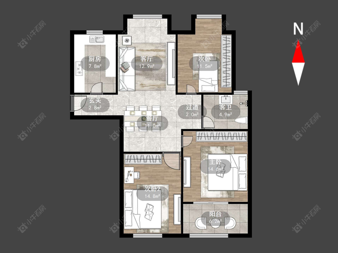 常州新城和昱云璟苑在售二手房源户型图_小牛看房
