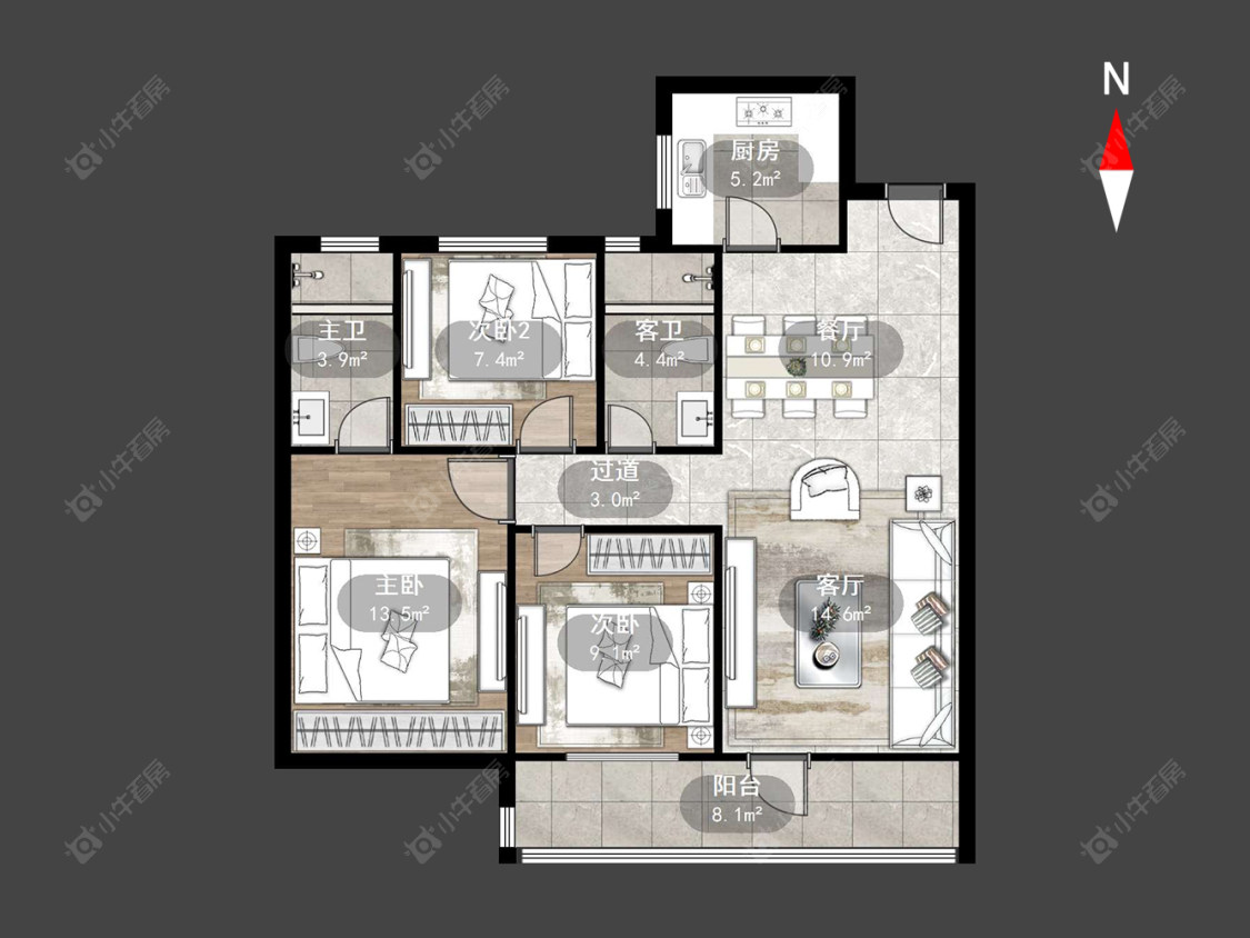 常州路劲雅居乐国仕九礼在售二手房源户型图_小牛看房