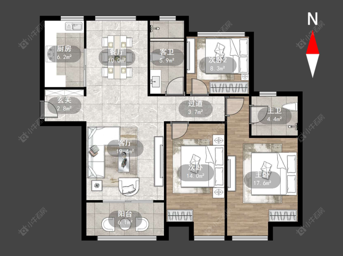 常州天逸城北区在售二手房源户型图_小牛看房