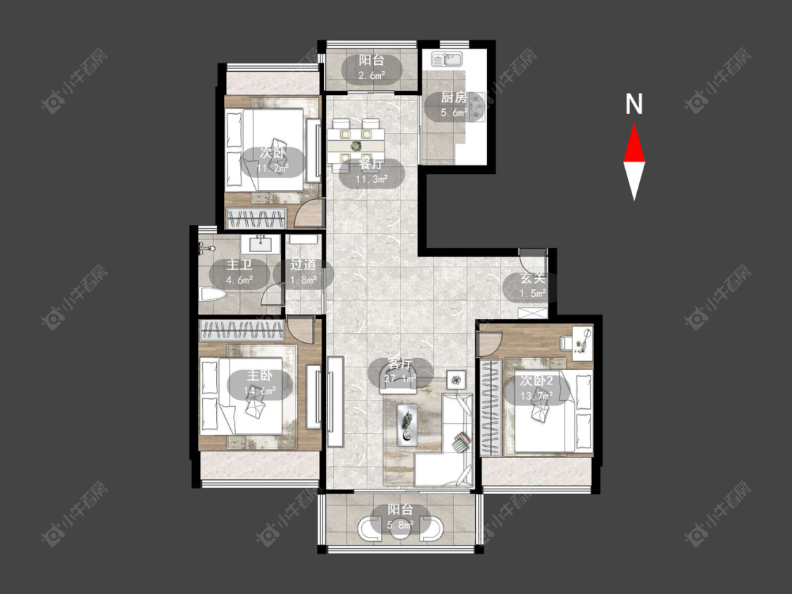 常州凤凰名城在售二手房源户型图_小牛看房