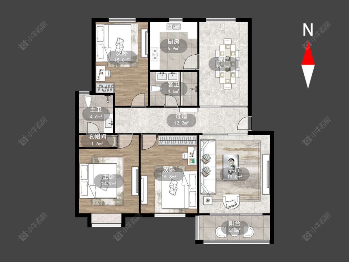 阳光明珠苑房源户型图 常州阳光明珠苑在售二手房源户型图_小牛看房