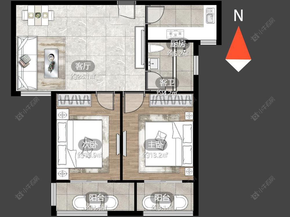 常州溪湖小镇在售二手房源户型图_小牛看房