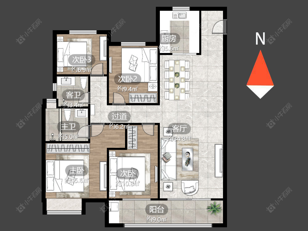 常州美的国宾府在售二手房源户型图_小牛看房