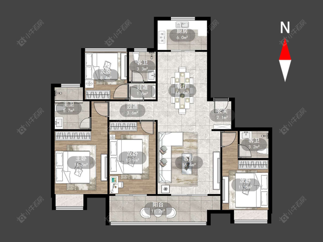 常州港龙紫御府在售二手房源户型图_小牛看房