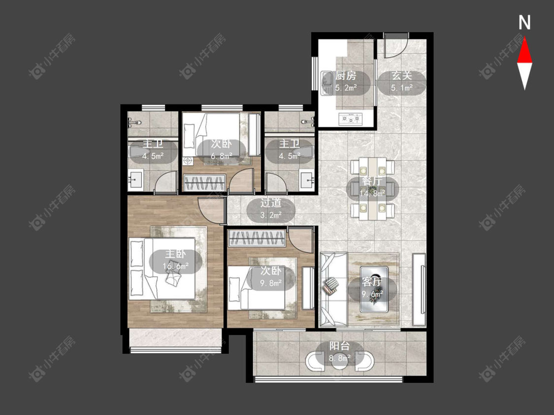 常州锦上香郡在售二手房源户型图_小牛看房