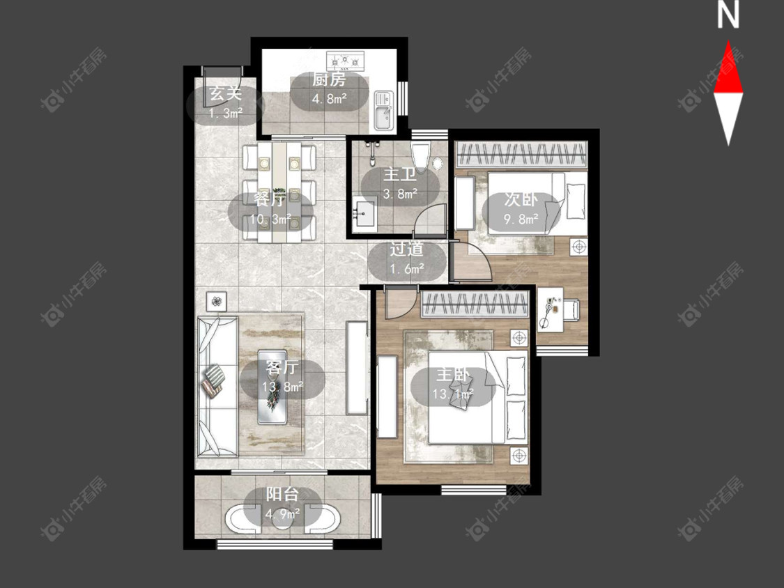 常州龙东花园在售二手房源户型图_小牛看房