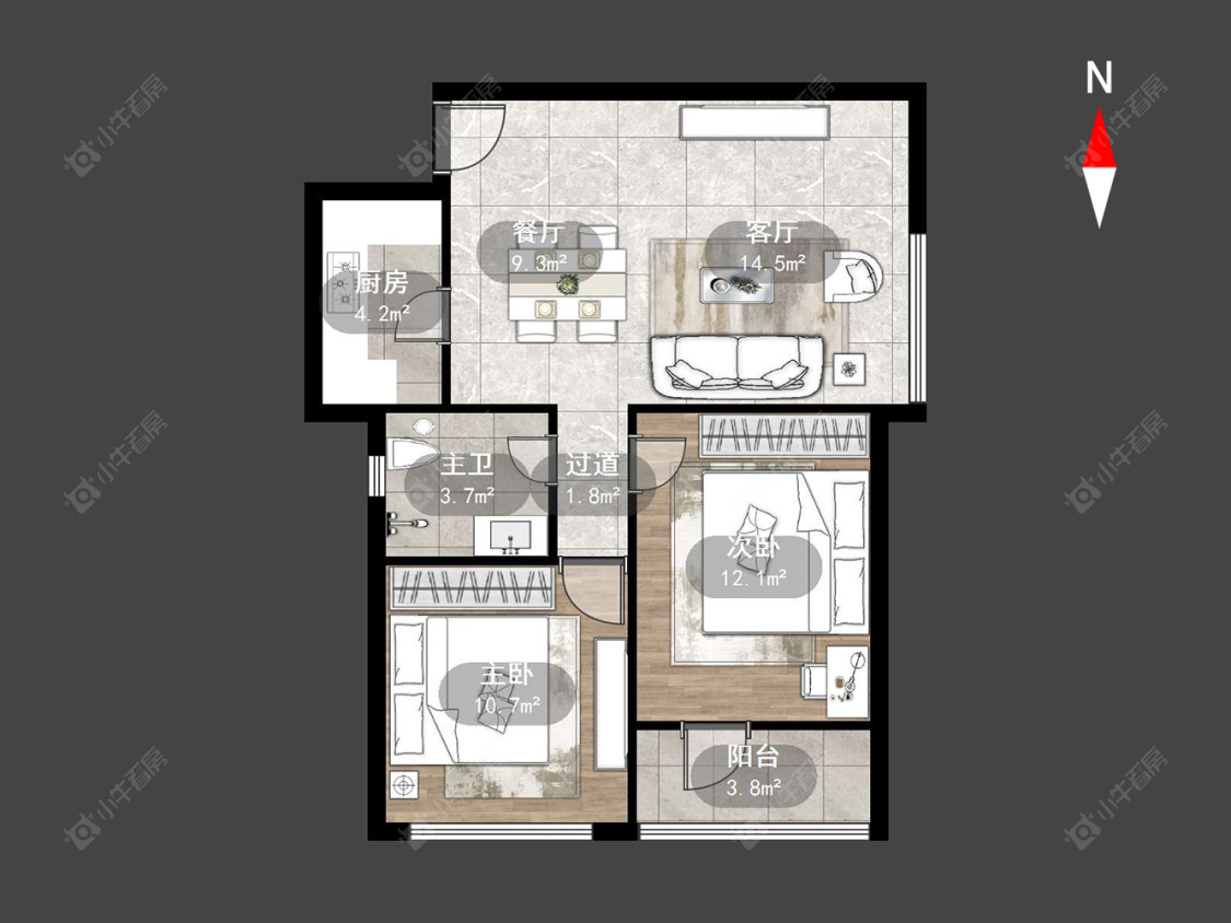 常州桂花园在售二手房源户型图_小牛看房