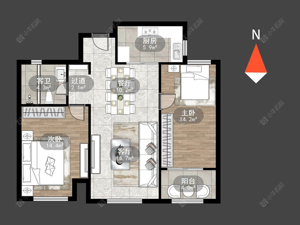 常州新城香溢澜桥二期在售二手房源户型图_小牛看房