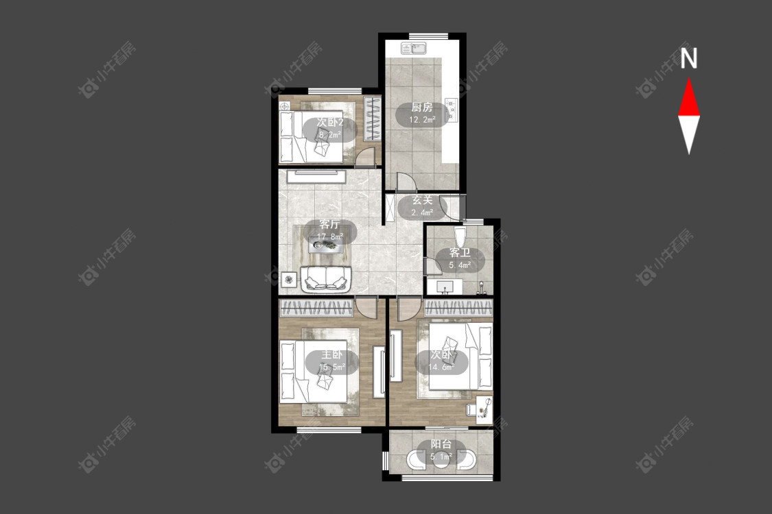 常州城中花苑在售二手房源户型图_小牛看房