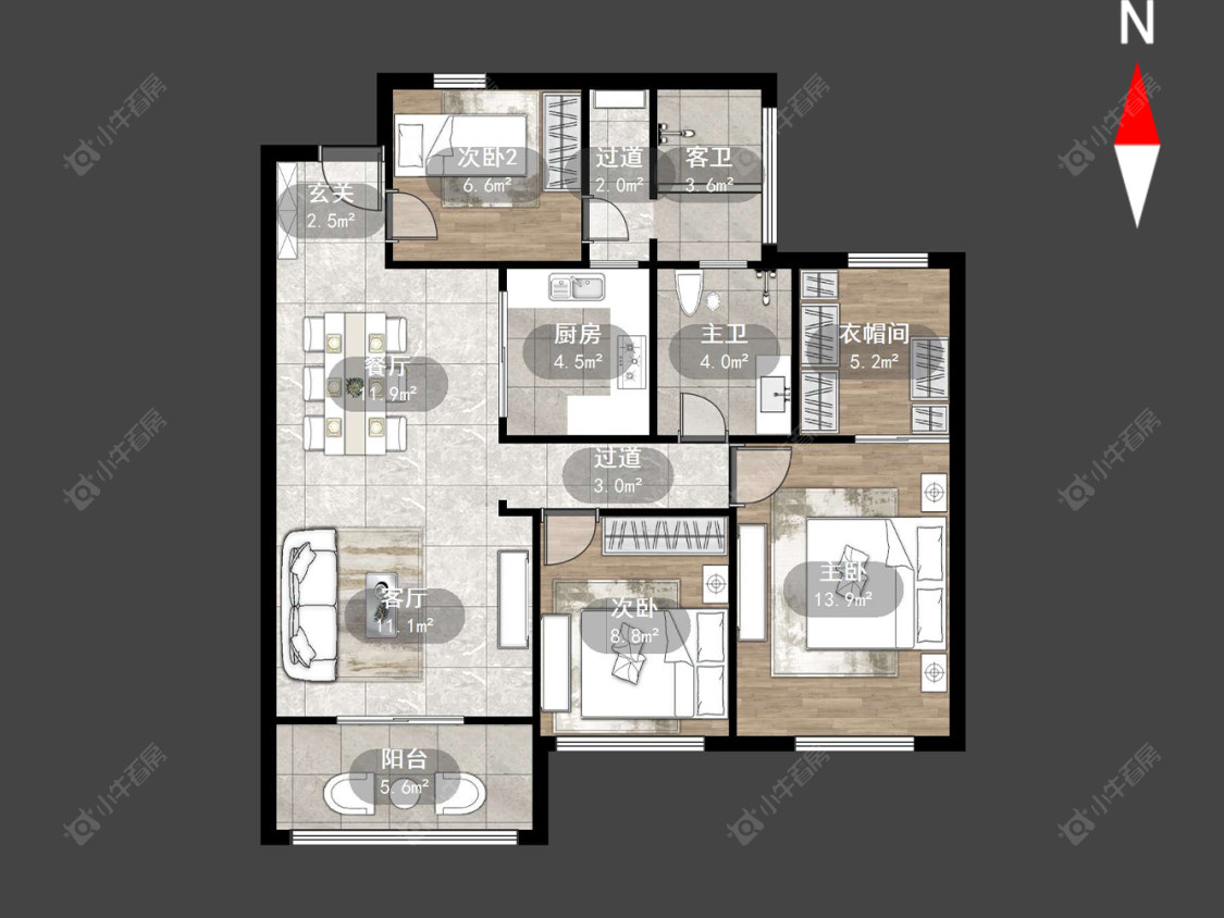 常州龙东花园在售二手房源户型图_小牛看房