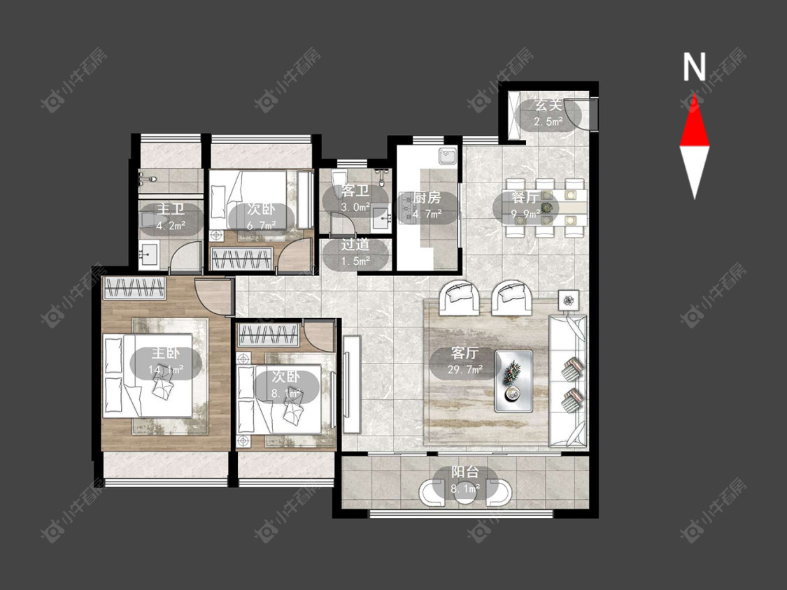 常州万科四季都会在售二手房源户型图_小牛看房