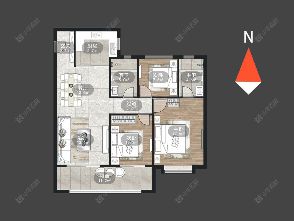 常州新城桃李郡在售二手房源户型图_小牛看房