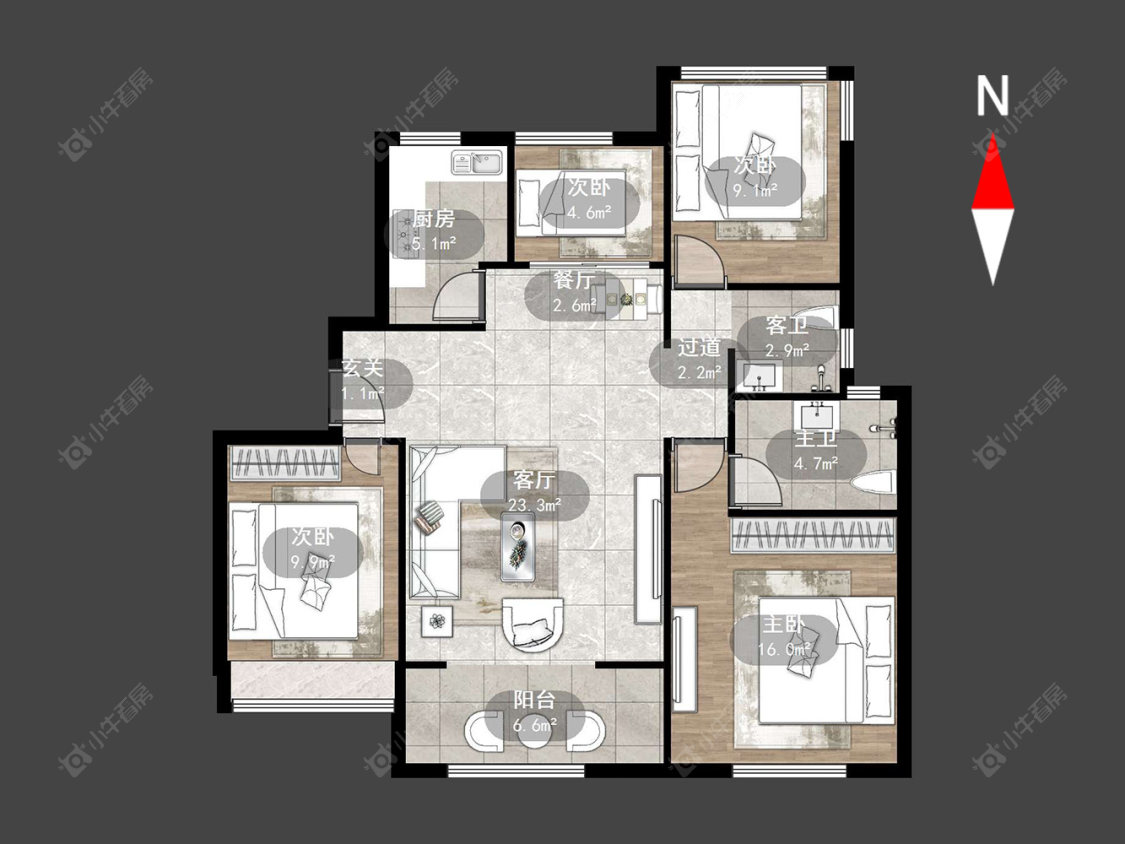 荣盛御府房源户型图 常州荣盛御府在售二手房源户型图_小牛看房