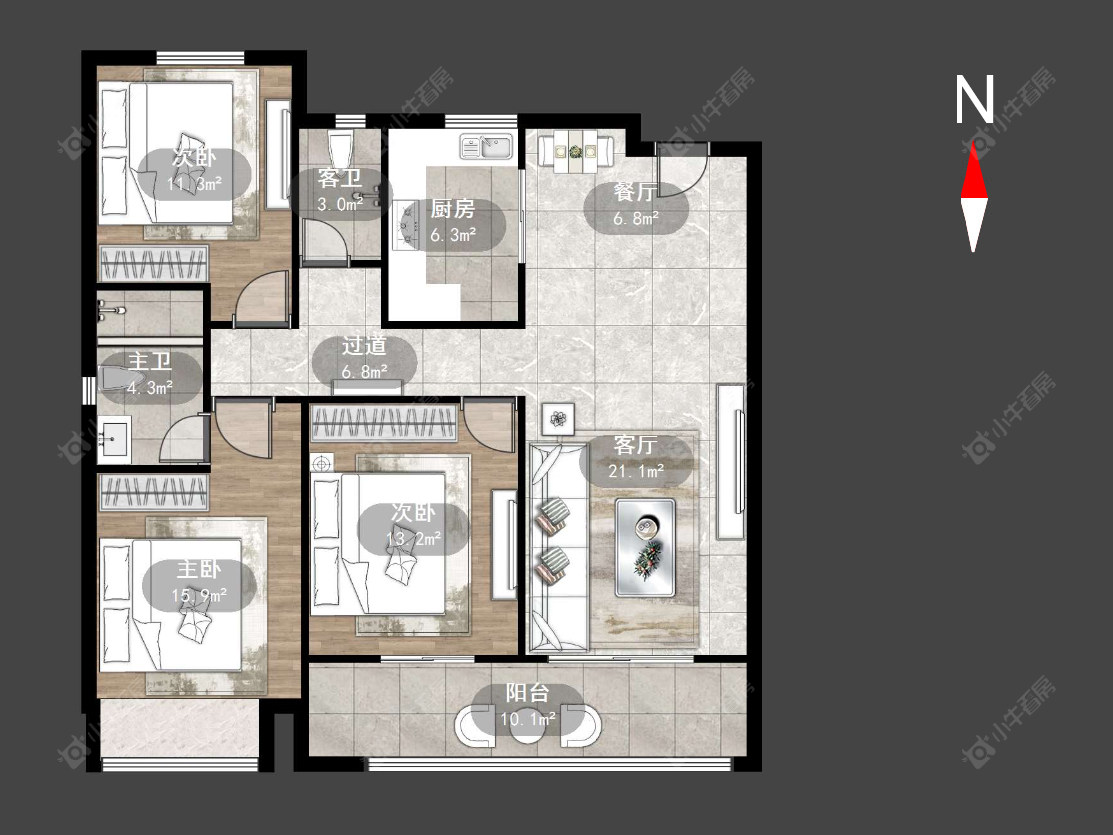 常州菱港锦园在售二手房源户型图_小牛看房
