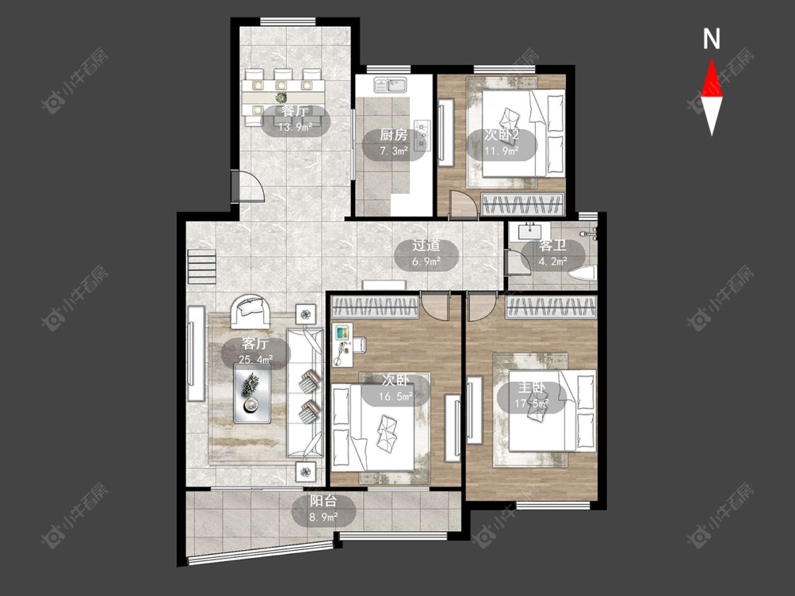 常州潞城花苑在售二手房源户型图_小牛看房