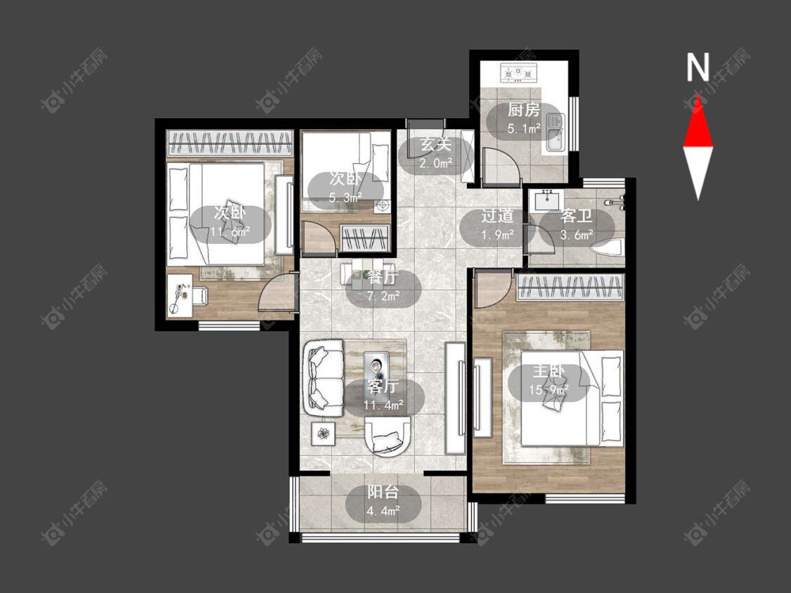 常州御城在售二手房源户型图_小牛看房