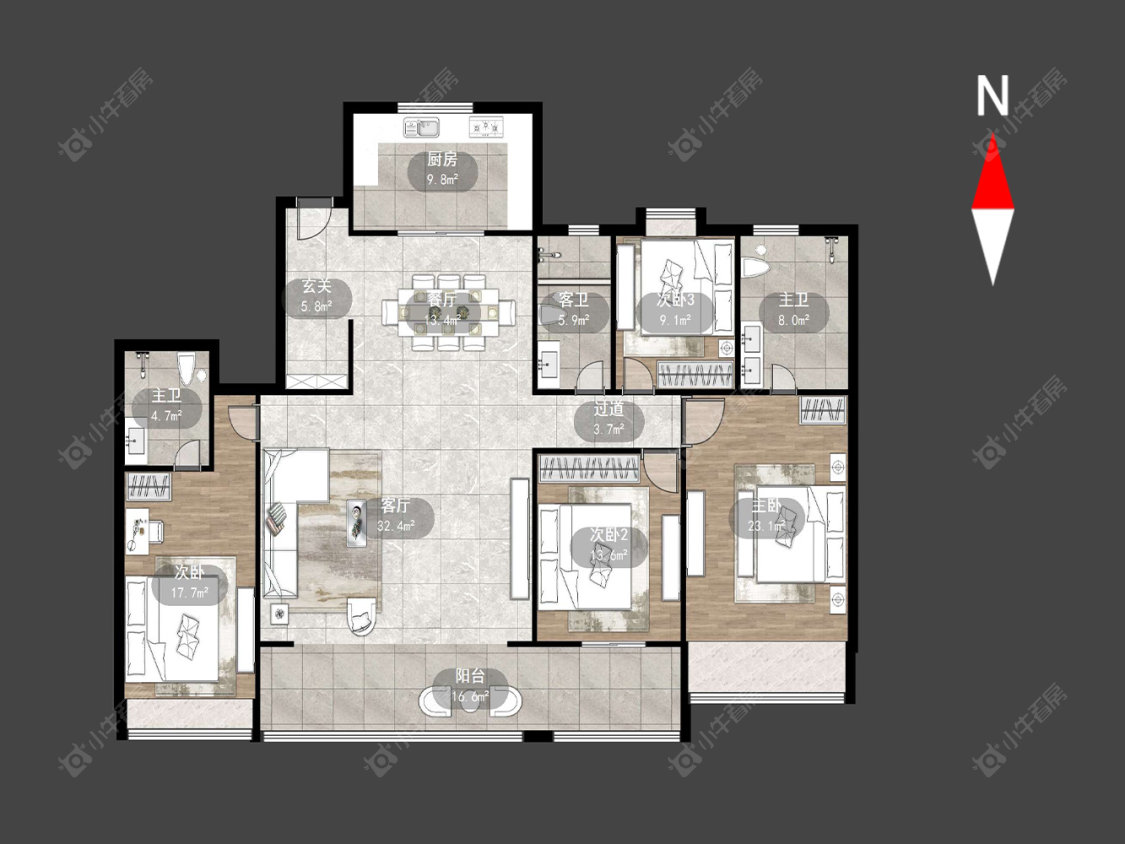 新城樾隽中央房源户型图 常州新城樾隽中央在售二手房源户型图_小牛看房