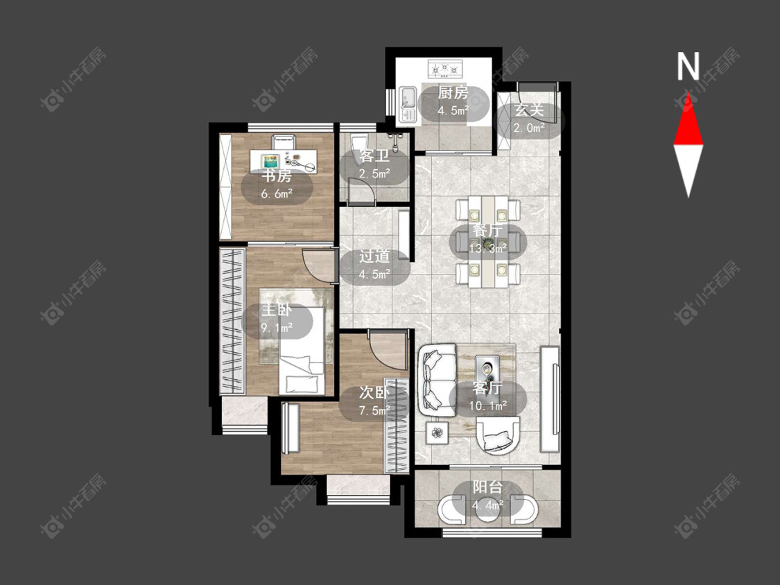 常州龙湖龙誉城二期在售二手房源户型图_小牛看房