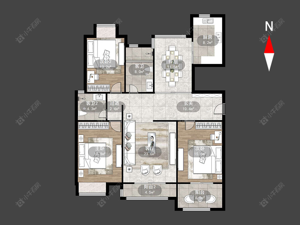 常州新城南都花海在售二手房源户型图_小牛看房