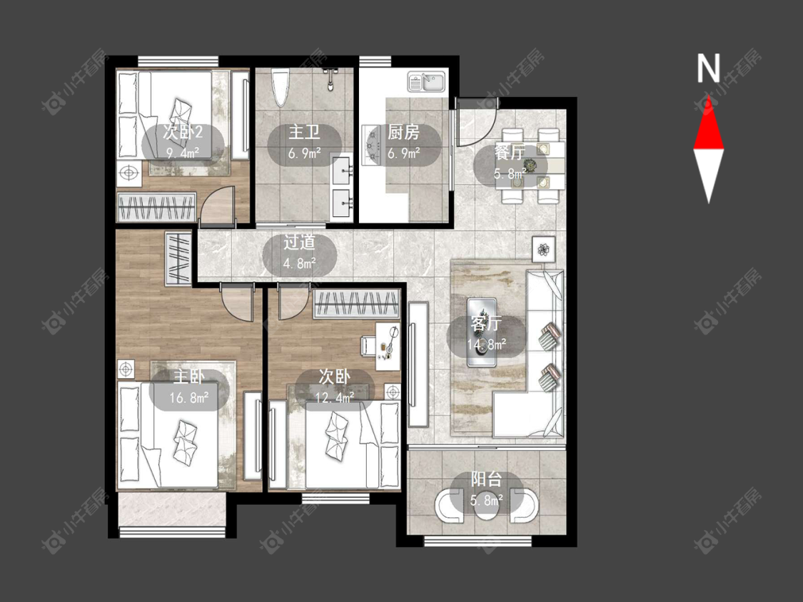 常州怡盛花园在售二手房源户型图_小牛看房