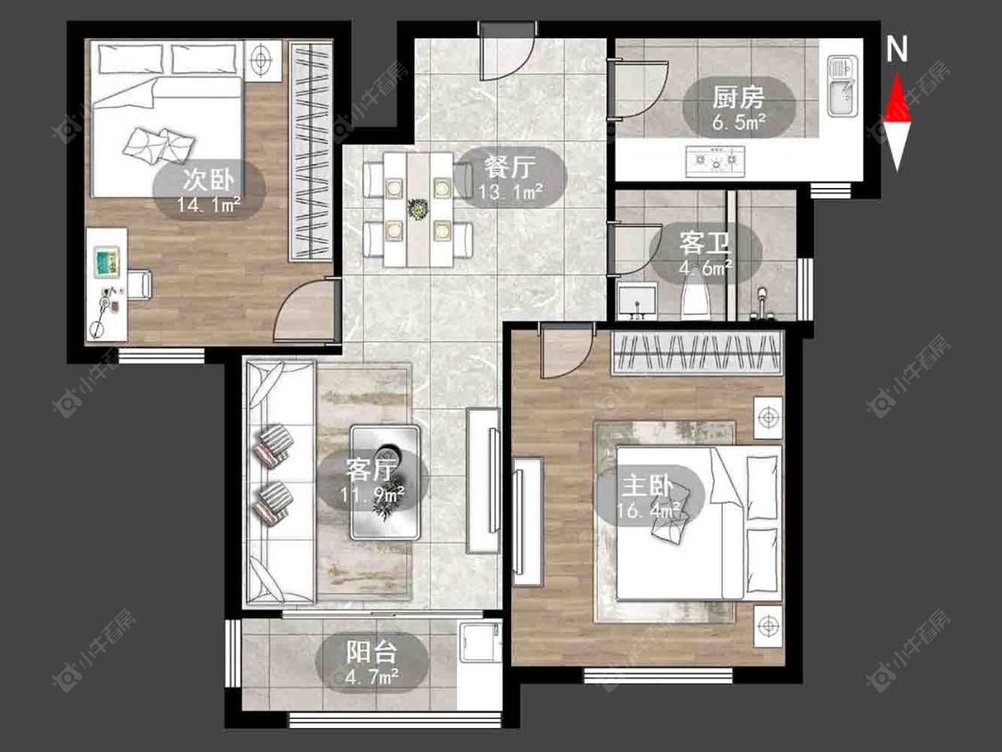 常州公园壹号一二期在售二手房源户型图_小牛看房