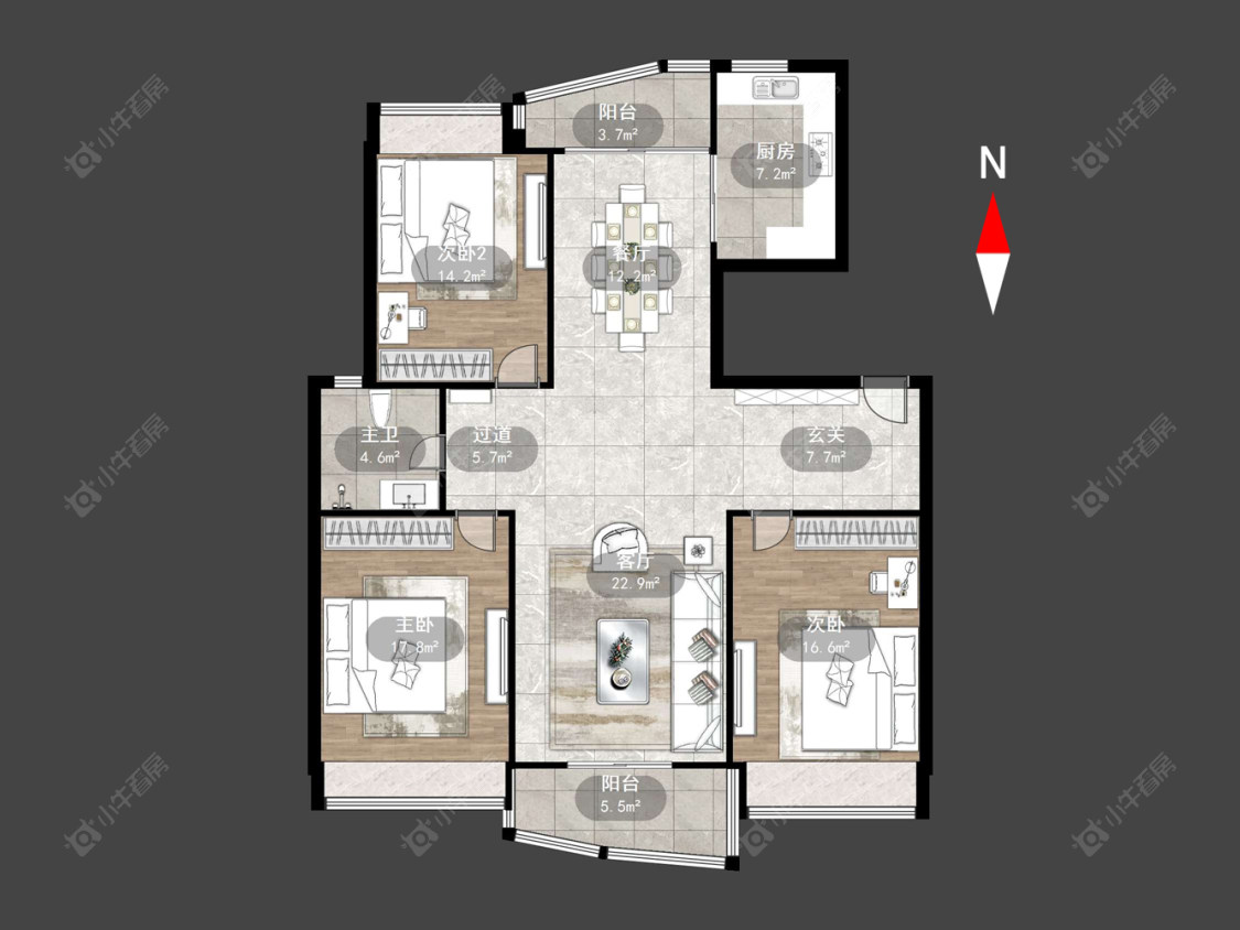 新龙花苑东区房源户型图 常州新龙花苑东区在售二手房源户型图_小牛看房
