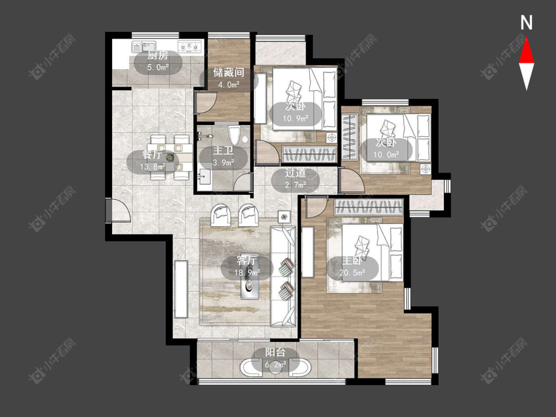 常州景瑞曦城在售二手房源户型图_小牛看房