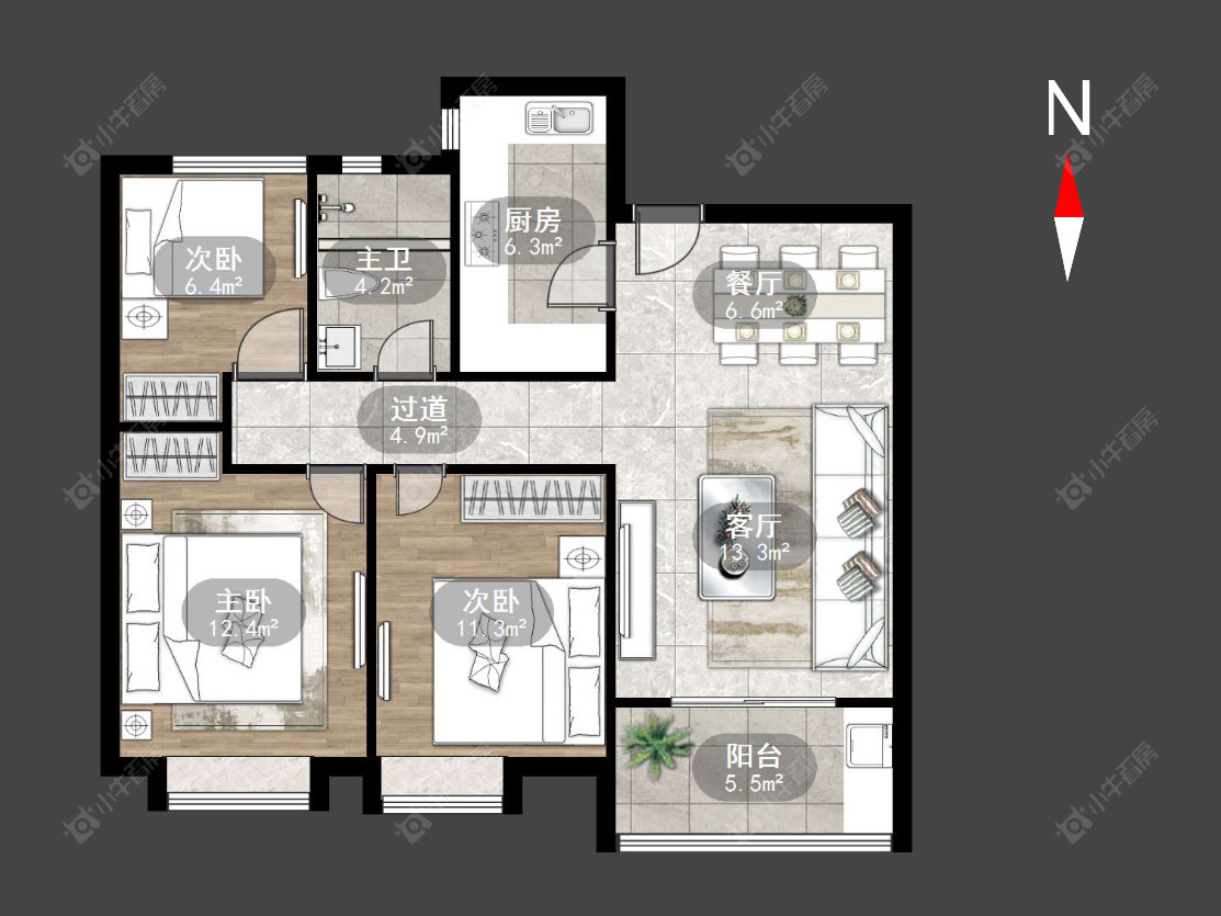 常州中海凤凰熙岸在售二手房源户型图_小牛看房