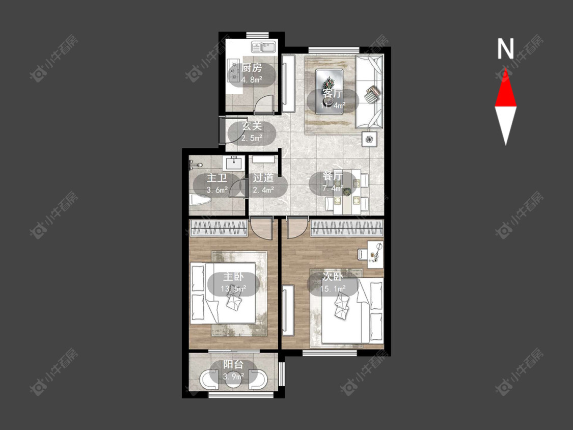 常州百馨苑南苑在售二手房源户型图_小牛看房