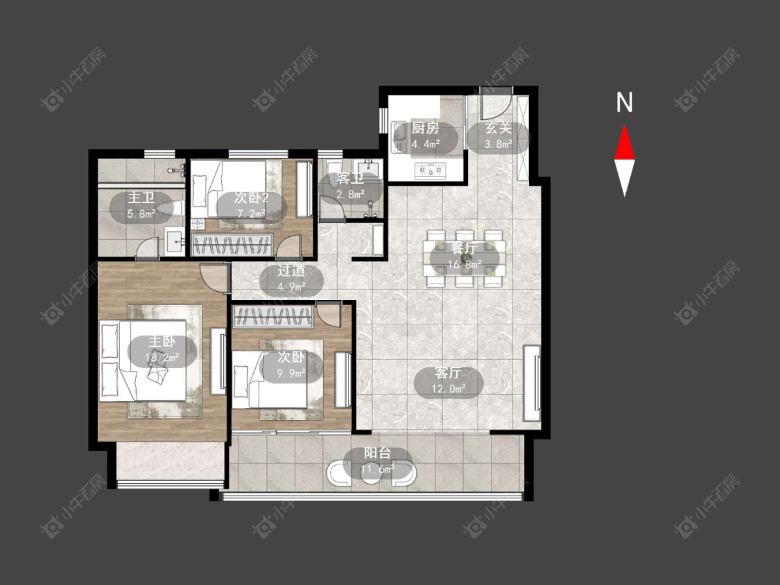 常州风华瓴著在售二手房源户型图_小牛看房