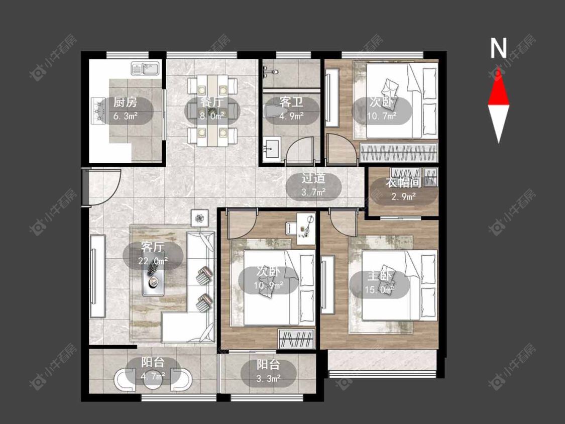 常州武房聚园在售二手房源户型图_小牛看房